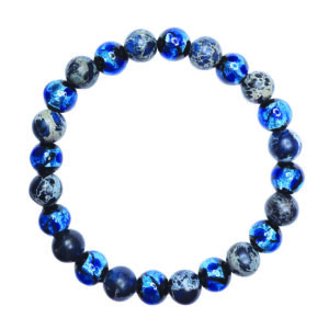 Un bracelet au mix parfait : glow bleu, pierre marbrée tendance et design stretch ultra confortable. Un indispensable chic pour le poignet.